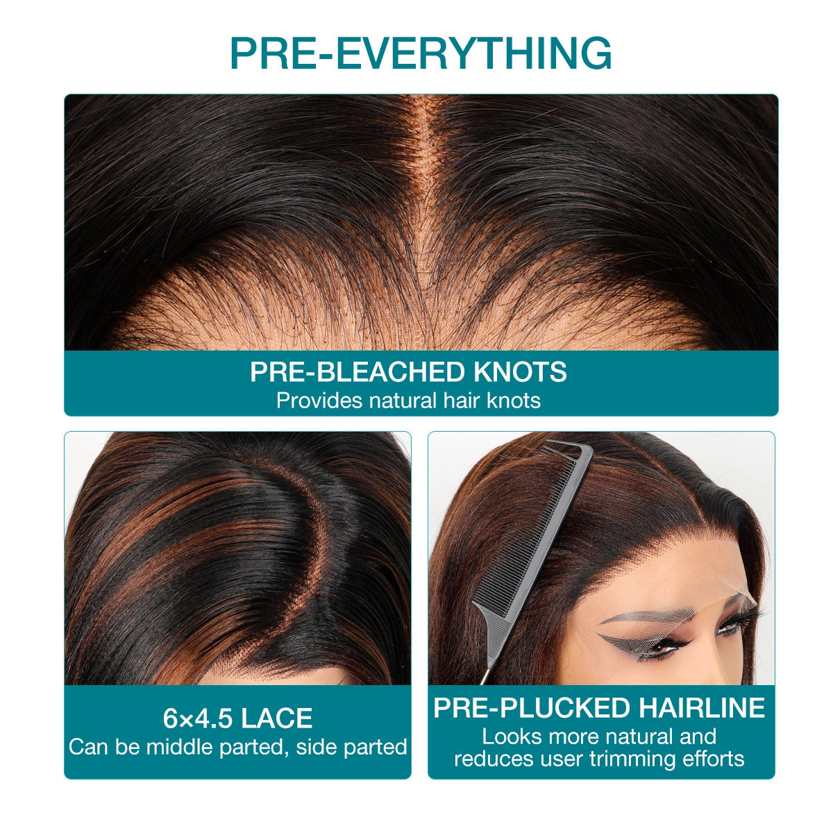 Cherry Red Highlight Layered Cut Body Wave Wig 13x6 Full Pre-Everything Wig Burgundy Highlight - Image 15