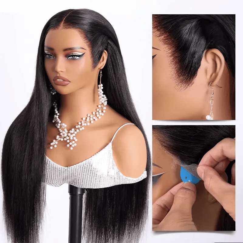 Ashimary Pull Go 13x6 Full Glueless Wig Transparent Lace Front Wig Straight Brazilian Human Hair - Image 7