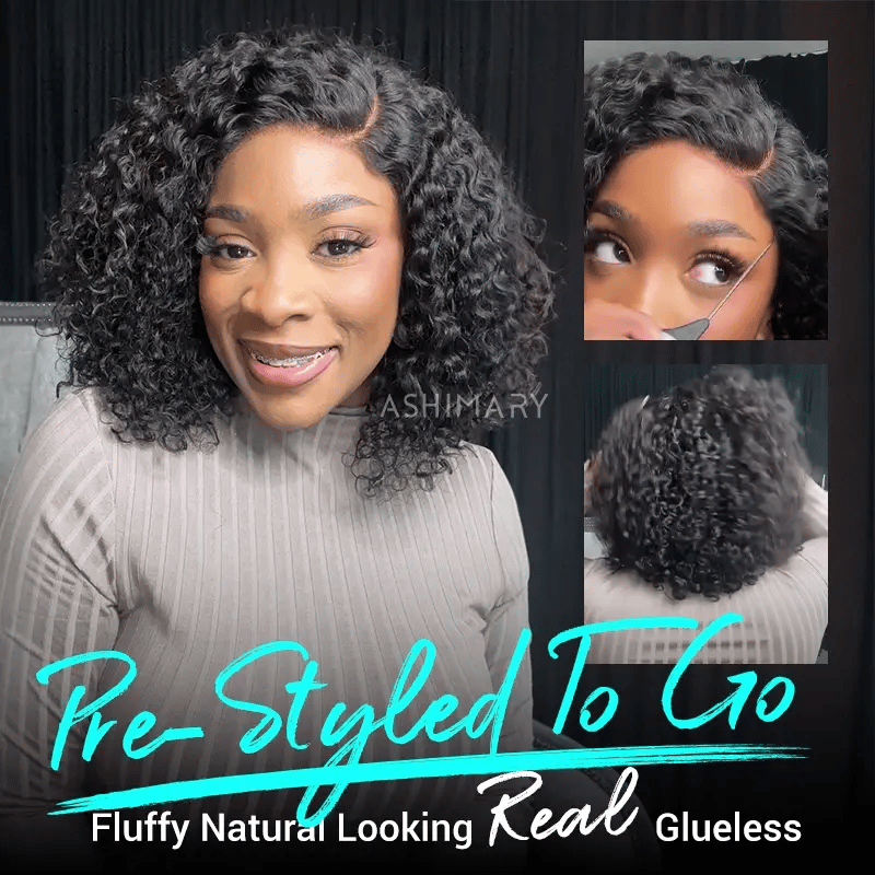 Trendy Short Cut Curly Knotless 4x4 Lace Glueless Side Part Pre-Styled Wig - Image 2