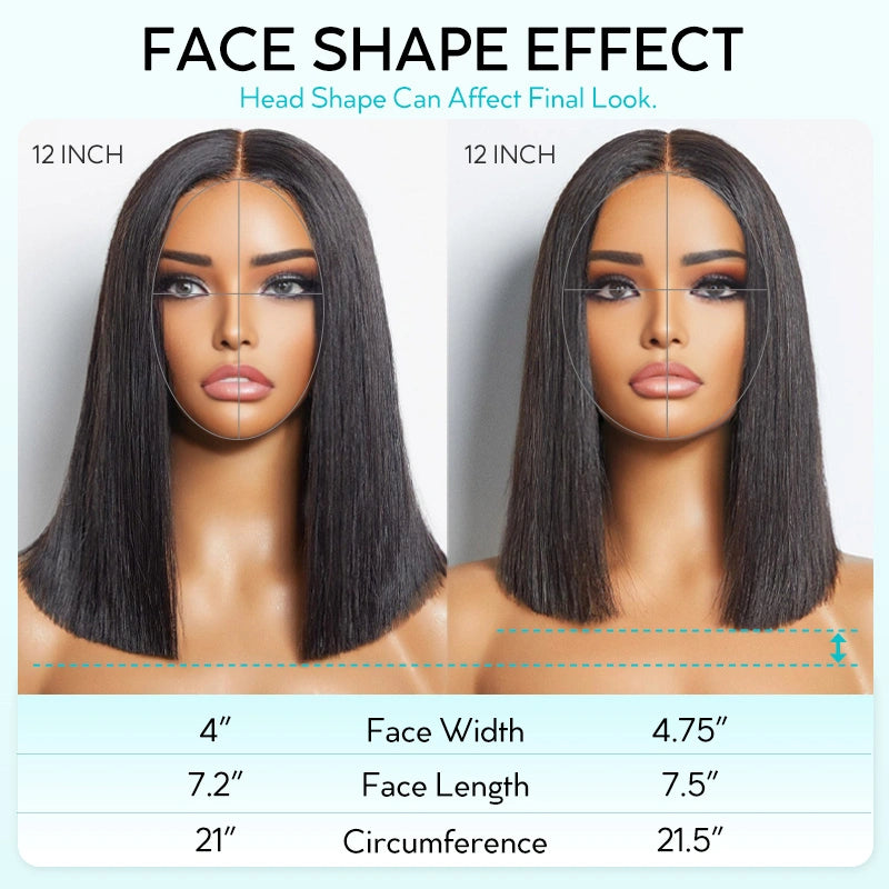 Wear Go Yaki Straight Glueless Bob Wig Pull Go Pre Cut Lace Wig Natural Human Hair Wig - Image 14