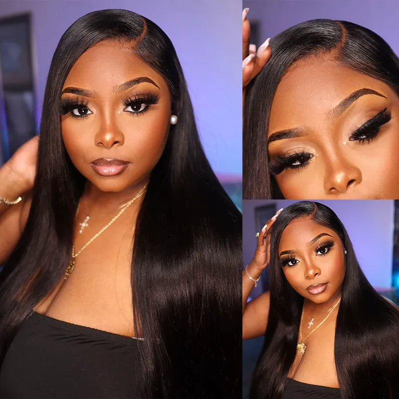 Flash Sale Straight 10x6 Lace Frontal Wig Pre-cut Glueless Human Hair Wig 26inches - Image 2