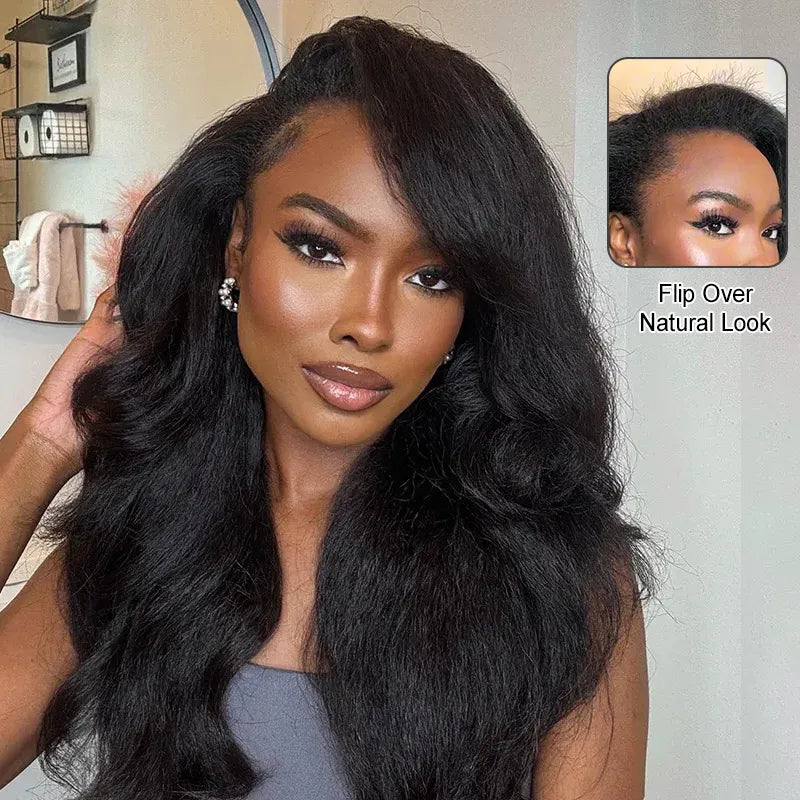 4C Edge Hairline 3.0 Half Wig with Drawstring Kinky Curly Ready To Go Wig 3 in 1 Half Wig Human Hair Affordable Wig - Image 9