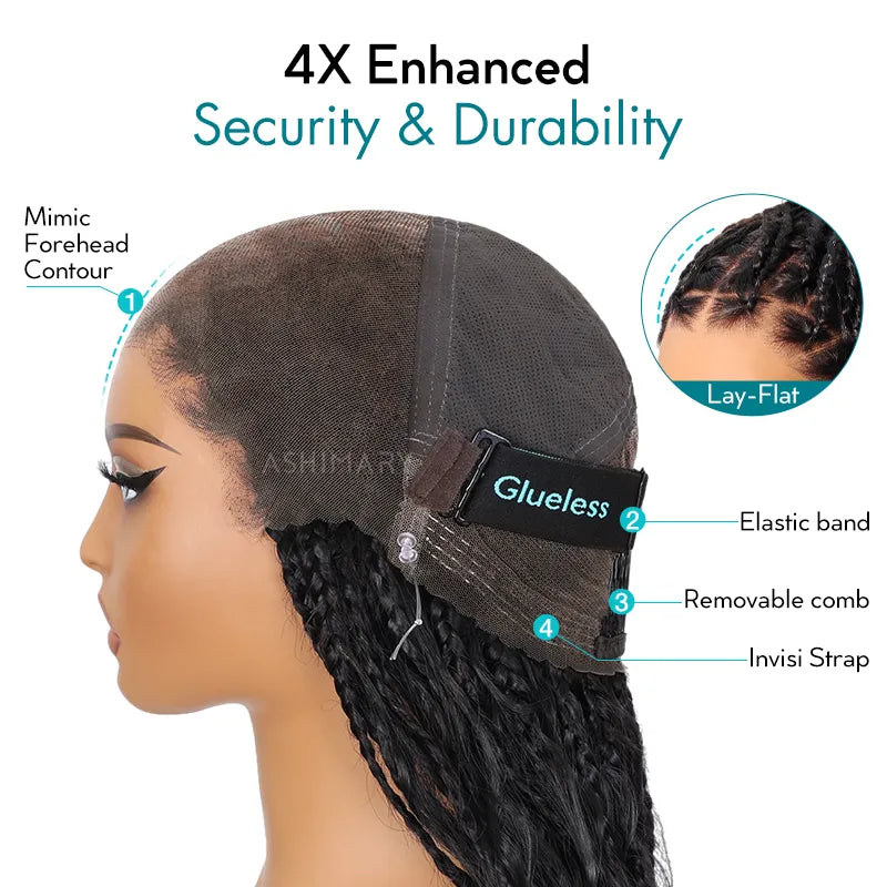 Ombre Color Full Lace Boho Curls Braided Long Wig Pre-braid Lightweight Tiny Knots Scalp - Image 13