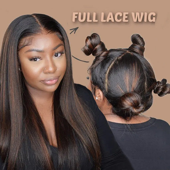 Full Lace Wig Brazilian Human Hair Straight Hair Full Scalp Lace Wigs Natural Color 180% Density - Image 15