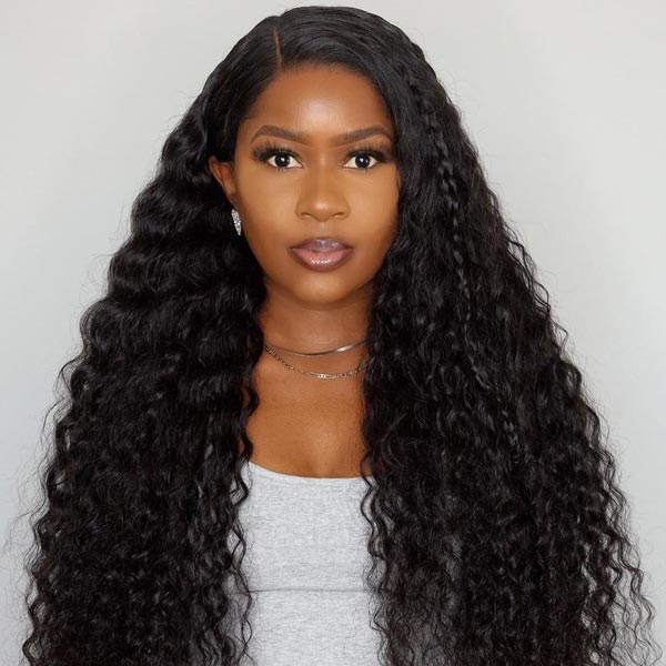 Put On & Go Pre Cut Lace Deep Wave Glueless Ready to Wear Wig with Pre Plucked Hairline & Bleached Knots - Image 5