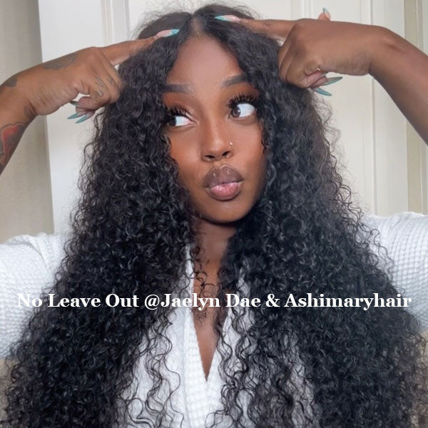 Pull Go Wig | 10A Glueless V Part Wig Beginner Friendly Natural Scalp Thick Curl Human Hair Upgrade U part Wig - Image 12