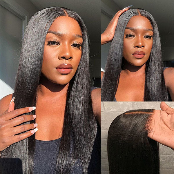 Wear & Go Pre Cut Lace HD Transparent Glueless Straight 4x4 5x5 6X4.5 Lace Closure Wig