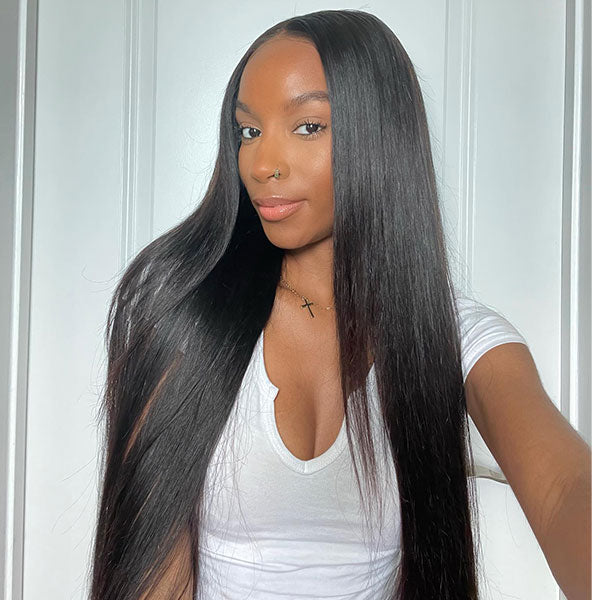 Wear & Go Pre Cut Lace HD Transparent Glueless Straight 4x4 5x5 6X4.5 Lace Closure Wig - Image 2