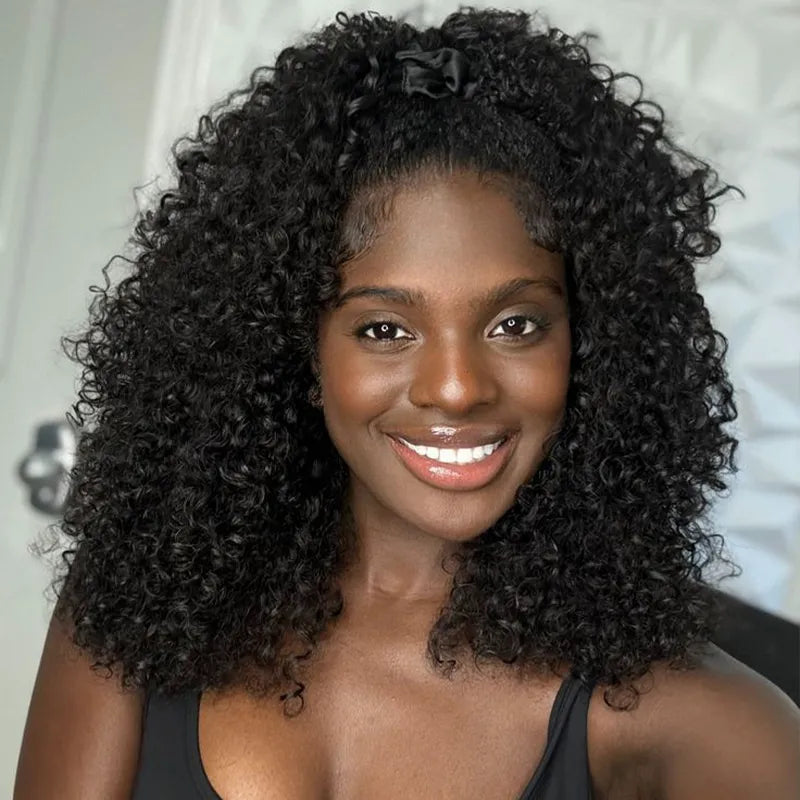 4C Edge Hairline 3.0 Half Wig with Drawstring Kinky Curly Ready To Go Wig 3 in 1 Half Wig Human Hair Affordable Wig - Image 16