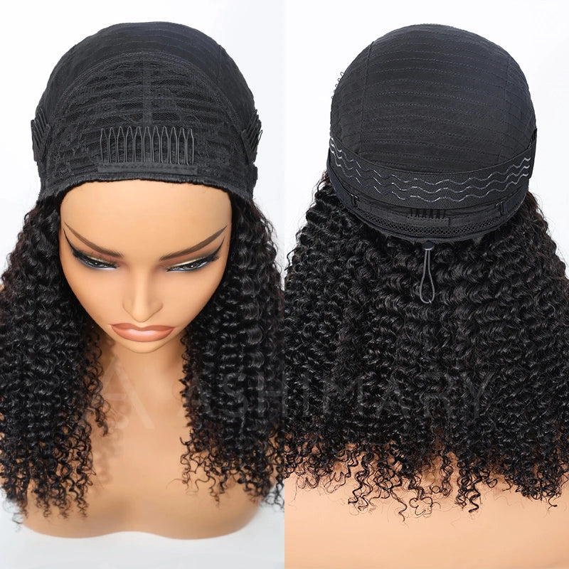 4C Edge Hairline 3.0 Half Wig with Drawstring Kinky Curly Ready To Go Wig 3 in 1 Half Wig Human Hair Affordable Wig - Image 14