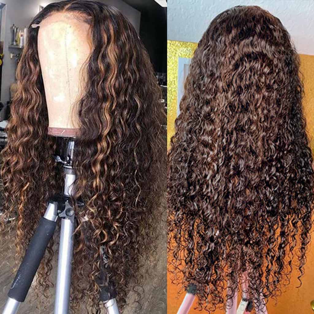 Highlight Deep Wave Glueless 4*4 13*4 13*6 Lace Wigs 180% Brazilian Human Hair Luxurious Customization - Image 4