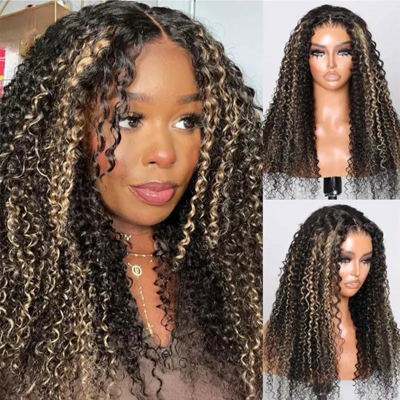 Trendy Ready to Wear Blonde Highlight Glueless Pre Cut Lace Body Wave Wigs with Pre Plucked Hairline & Bleached Knots - Image 10