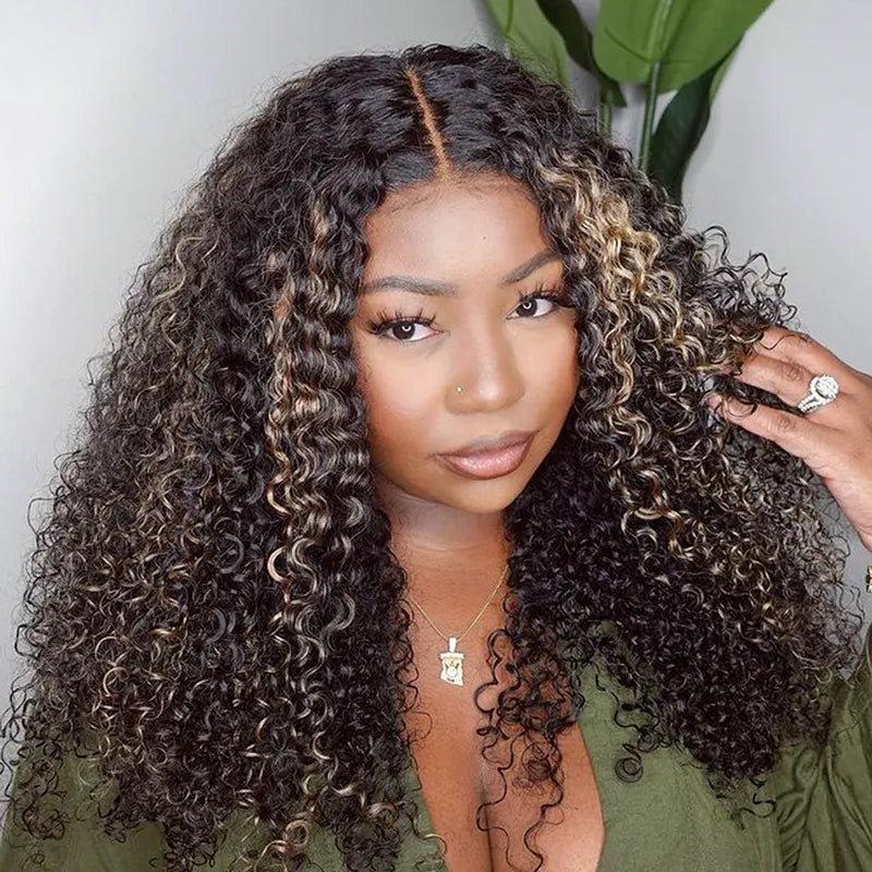 Trendy Ready to Wear Blonde Highlight Glueless Pre Cut Lace Body Wave Wigs with Pre Plucked Hairline & Bleached Knots - Image 9