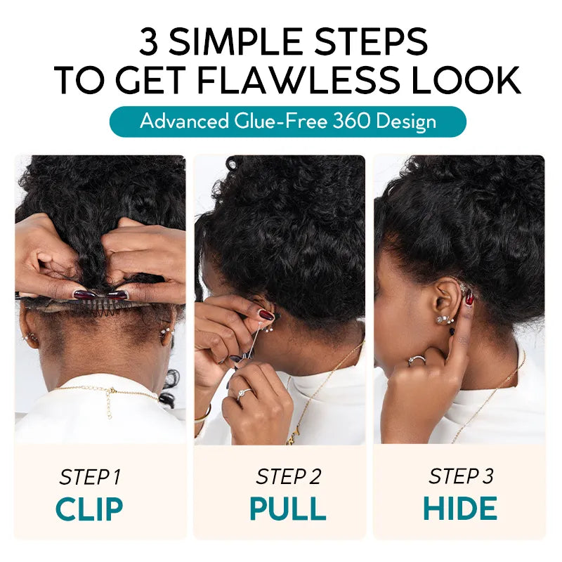 Deep Wave Invisi Strap Snug Fit 360 Transparent Lace Frontal BleachedKnots Pre Cut Lace Wig - Image 11