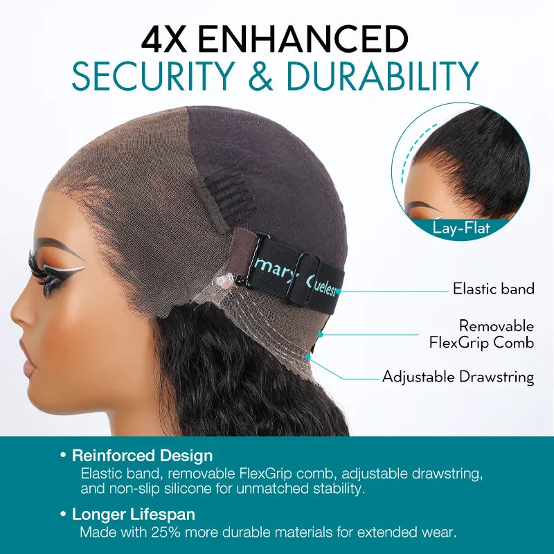 Deep Wave Invisi Strap Snug Fit 360 Transparent Lace Frontal BleachedKnots Pre Cut Lace Wig - Image 8