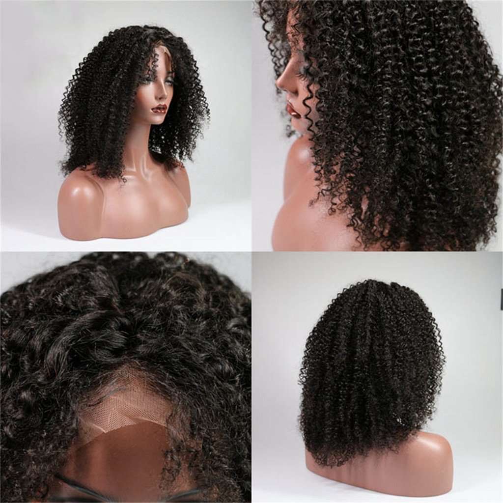 Full Lace Afro Curl Wig Ashimary Brazilian Virgin Hair Kinky Curly180% Density - Image 5