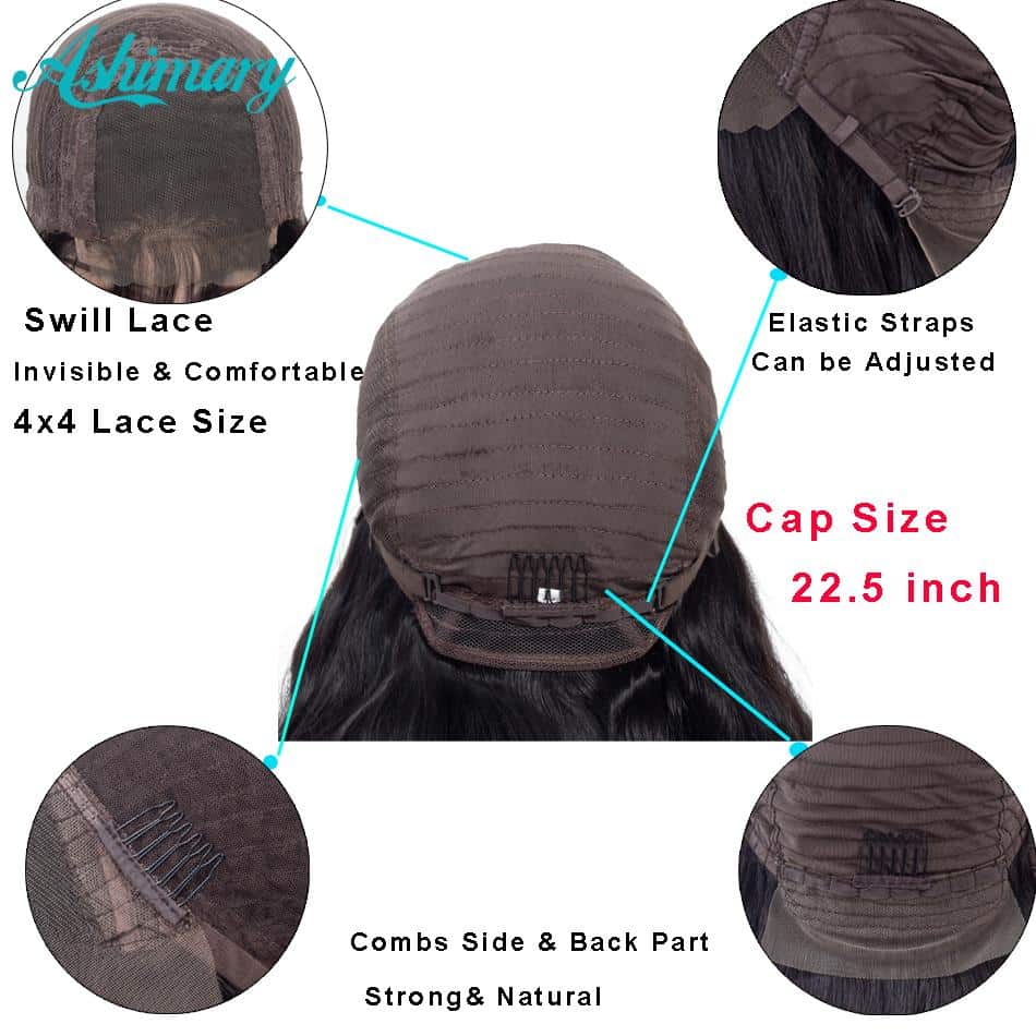 Pre Plucked 4*4 Closure Human Hair Wigs Afro Curl Brazilian Hair - Image 7