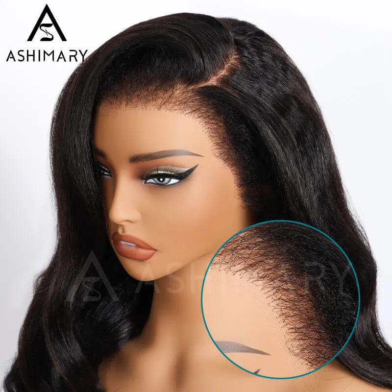 Newborn Hairline Kinky Body Wave Invisi Strap Glueless 360 Lace FrontalPre-Everything Natural Wig - Image 10
