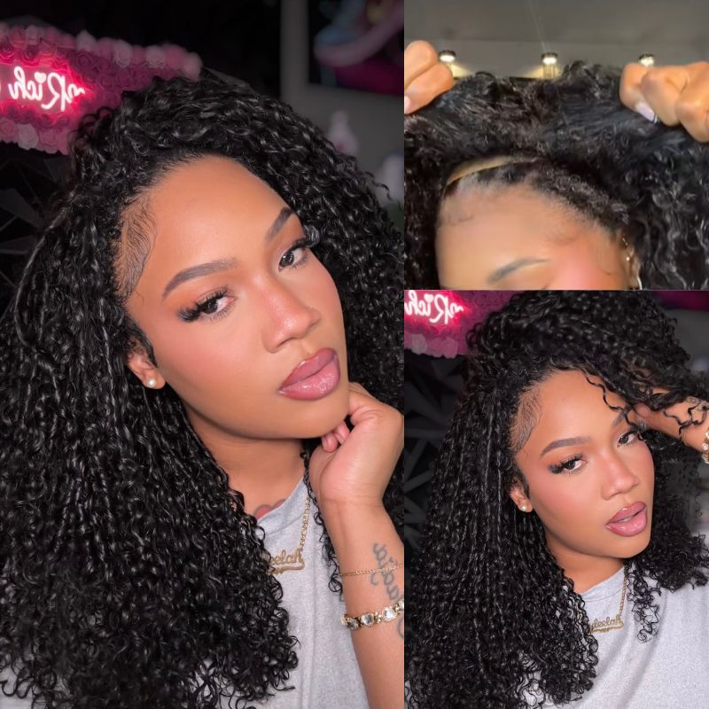 4C Edge Hairline 3.0 Half Wig with Drawstring Kinky Curly Ready To Go Wig 3 in 1 Half Wig Human Hair Affordable Wig - Image 4