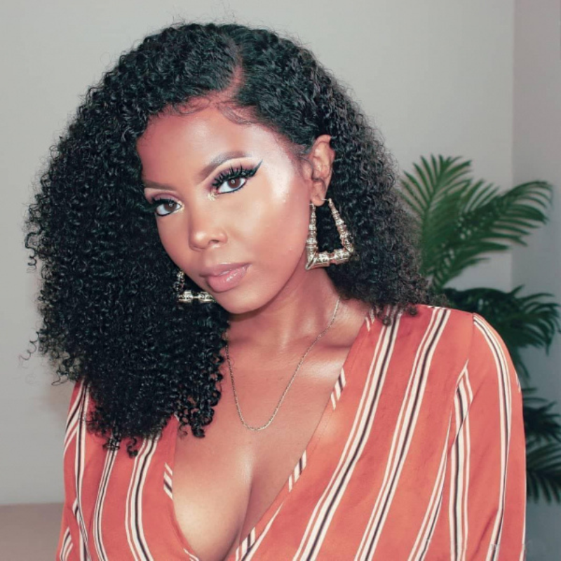 Full Lace Afro Curl Wig Ashimary Brazilian Virgin Hair Kinky Curly180% Density - Image 4