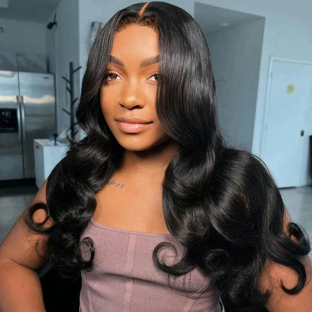 4C Edge Hairline-Body Wave 13x4 HD Invisible Lace Frontal Wigs With Kinky Edges Curly Baby Hair - Image 2