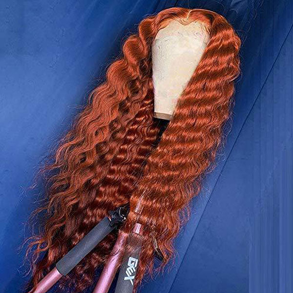 Ginger Color Loose Deep Wave 13x4 13x6 Lace Wigs 180% 250% Density Thicker Lace Front Wigs Ashimary Virgin Hair - Image 2