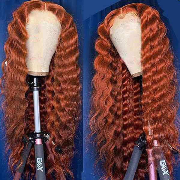 Ginger Color Loose Deep Wave 13x4 13x6 Lace Wigs 180% 250% Density Thicker Lace Front Wigs Ashimary Virgin Hair - Image 3
