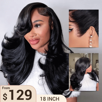Peacock Curls Pull Go 13x6 Full Glueless Lace Front Wig Pre-Styled Heavy Layers Cut Human Hair