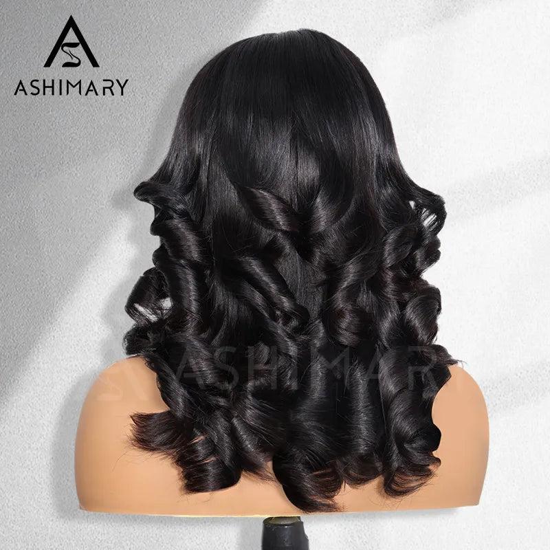 Peacock Curls Pull Go 13x6 Full Glueless Lace Front Wig Pre-Styled Heavy Layers Cut Human Hair - Image 18