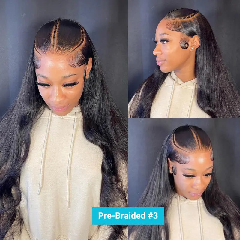 Pre-Braided Styles 10x6 Parting Max Pre Cut Transparent Lace Frontal Glueless Wig Put On & Go Human Hair - Image 4
