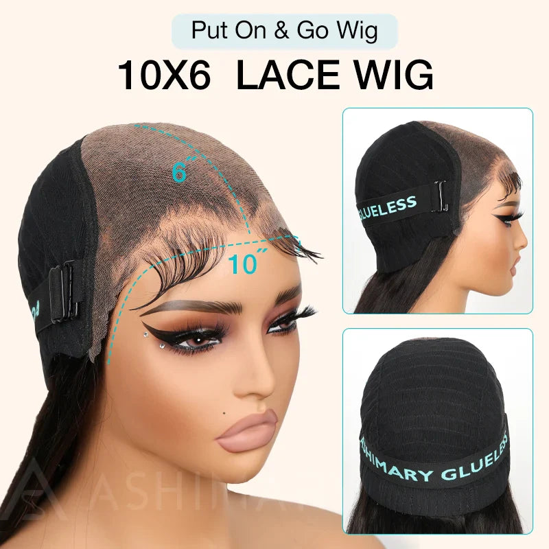 Flash Sale Straight 10x6 Lace Frontal Wig Pre-cut Glueless Human Hair Wig 26inches - Image 5