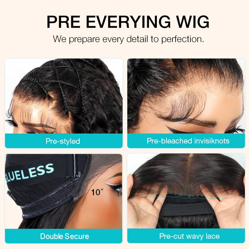 Pre-Braided Styles 10x6 Parting Max Pre Cut Transparent Lace Frontal Glueless Wig Put On & Go Human Hair - Image 16