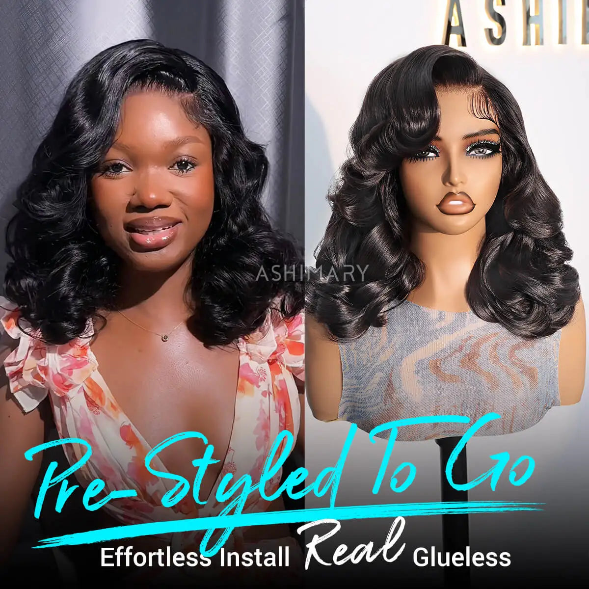 Pre-Styled Body Wave Short Bob Wig Transparent Lace Wigs - Image 2