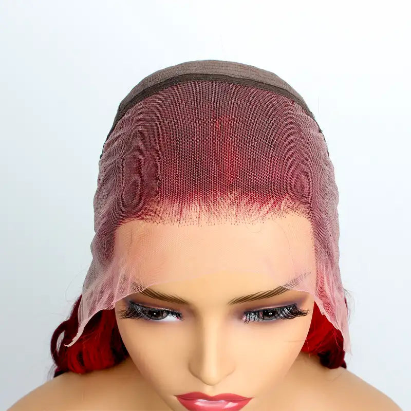 Highlight Red with Burgundy 99J Colored Body Wave Human Hair Wig 4x4 5x5 & 13x4 Transparent Lace Front Wig Pre Plucked 13X6 Lace Frontal Wig Ashimary - Image 8