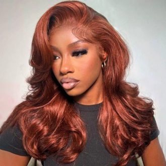 Reddish Brown Peacock Curls Pull & Go 13x6 Full Lace Front Glueless Wig Pre-Styled Heavy Layers