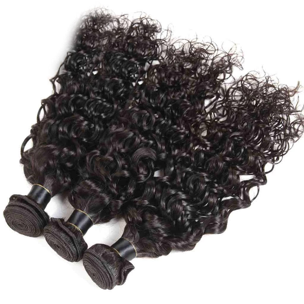 9A Water Wave Virgin Hair 3 Bundles with Closure Natural Color Brazilian Hair - Image 4