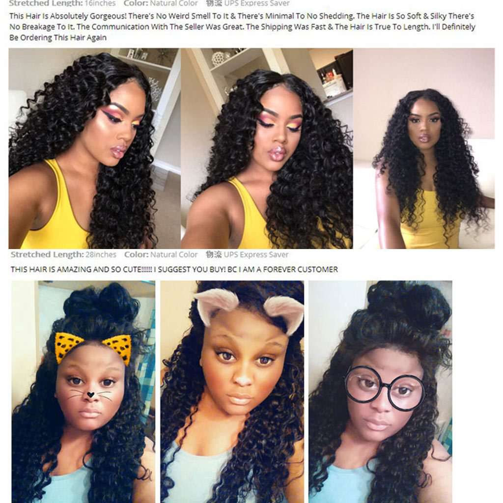 10A Deep Wave Brazilian Hair 3 Bundles With Frontal Human Hair - Image 8