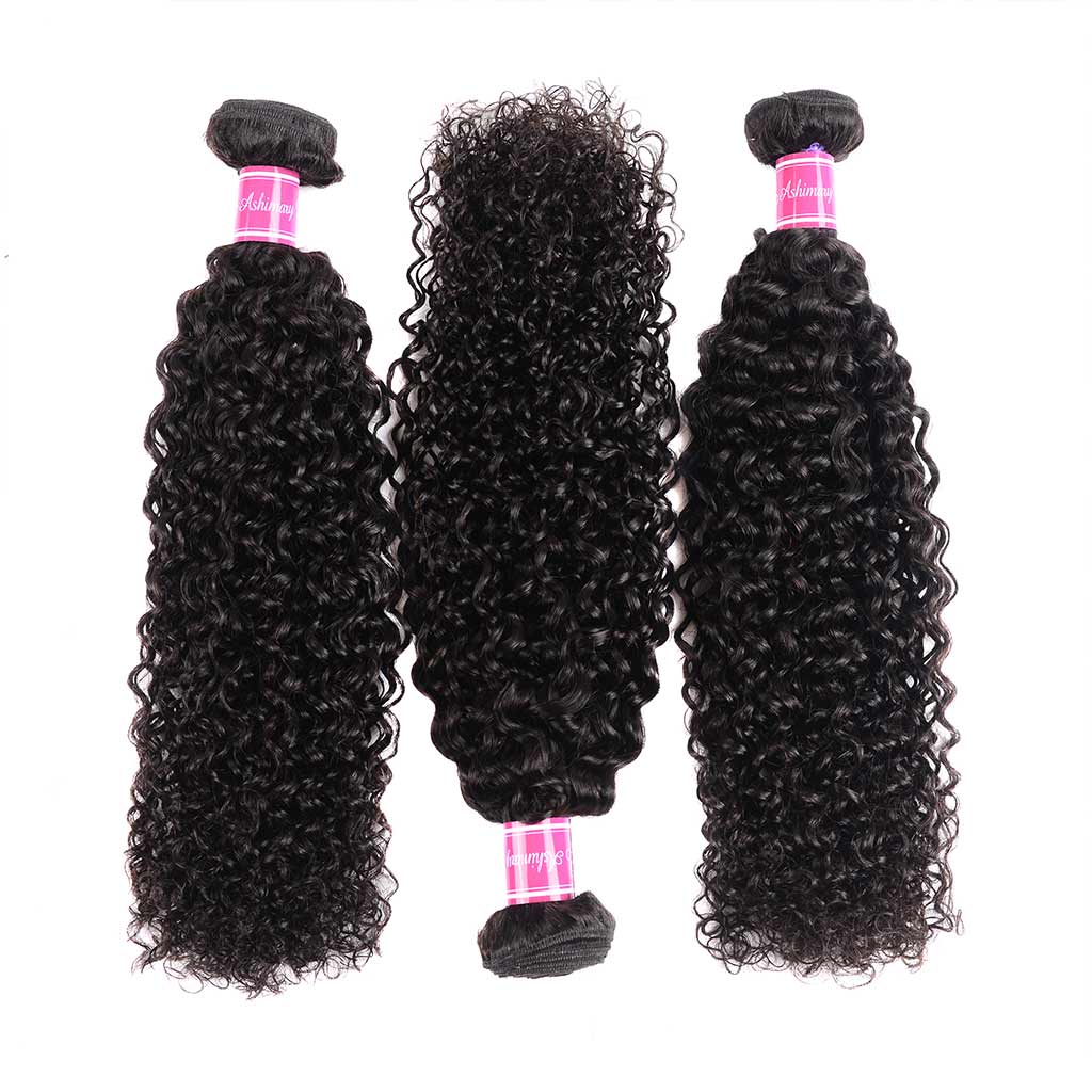 10A Jerry Curly Virgin Hair 3 Bundles With Closure 100% Human Hair - Image 3