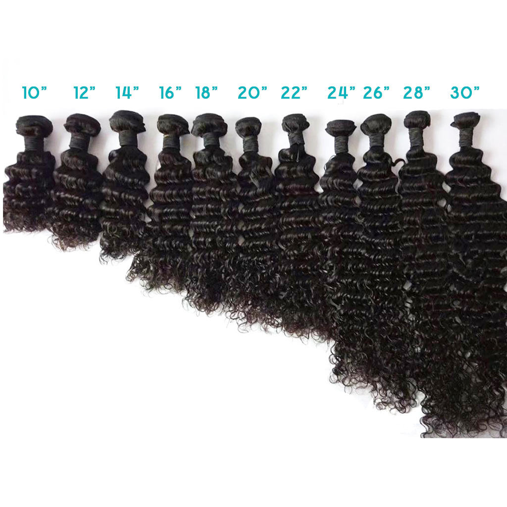 4 Bundles 10A Deep Wave Human Hair Bundles Natural Color - Image 5