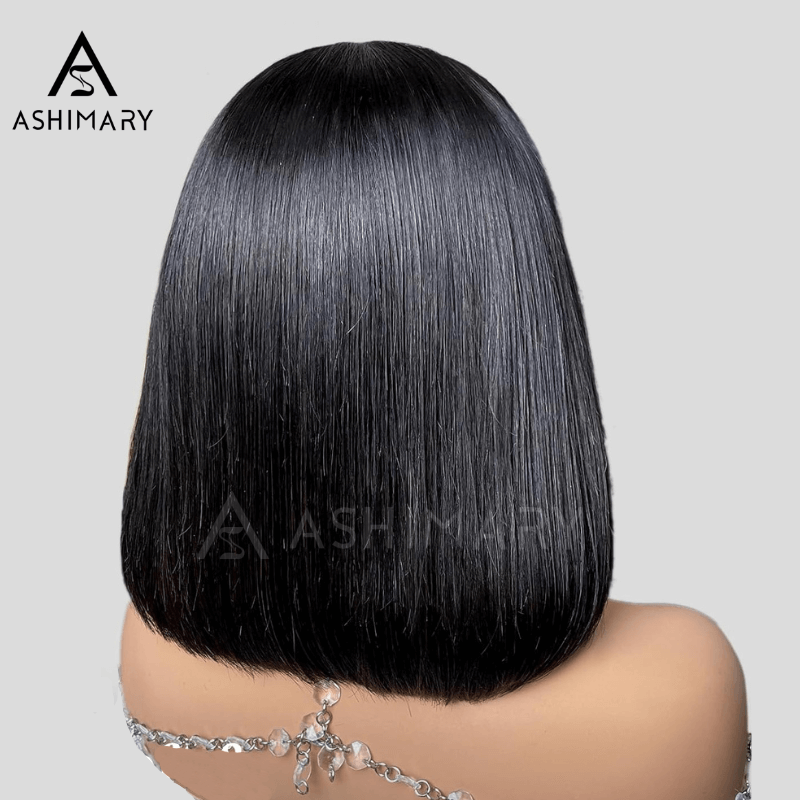 Super Easy Straight Bob Wear & Go Pre Cut HD Transparent Lace Closure Wig with Pre Plucked Hairline & Bleached Knot - Image 12