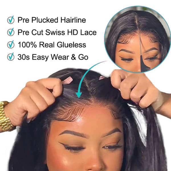 Air Wig|Upgrade 13x4 Pre Cut Lace Wear Go Glueless Deep Wave Wig with Pre Bleached Knots & Plucked Hairline - Image 14