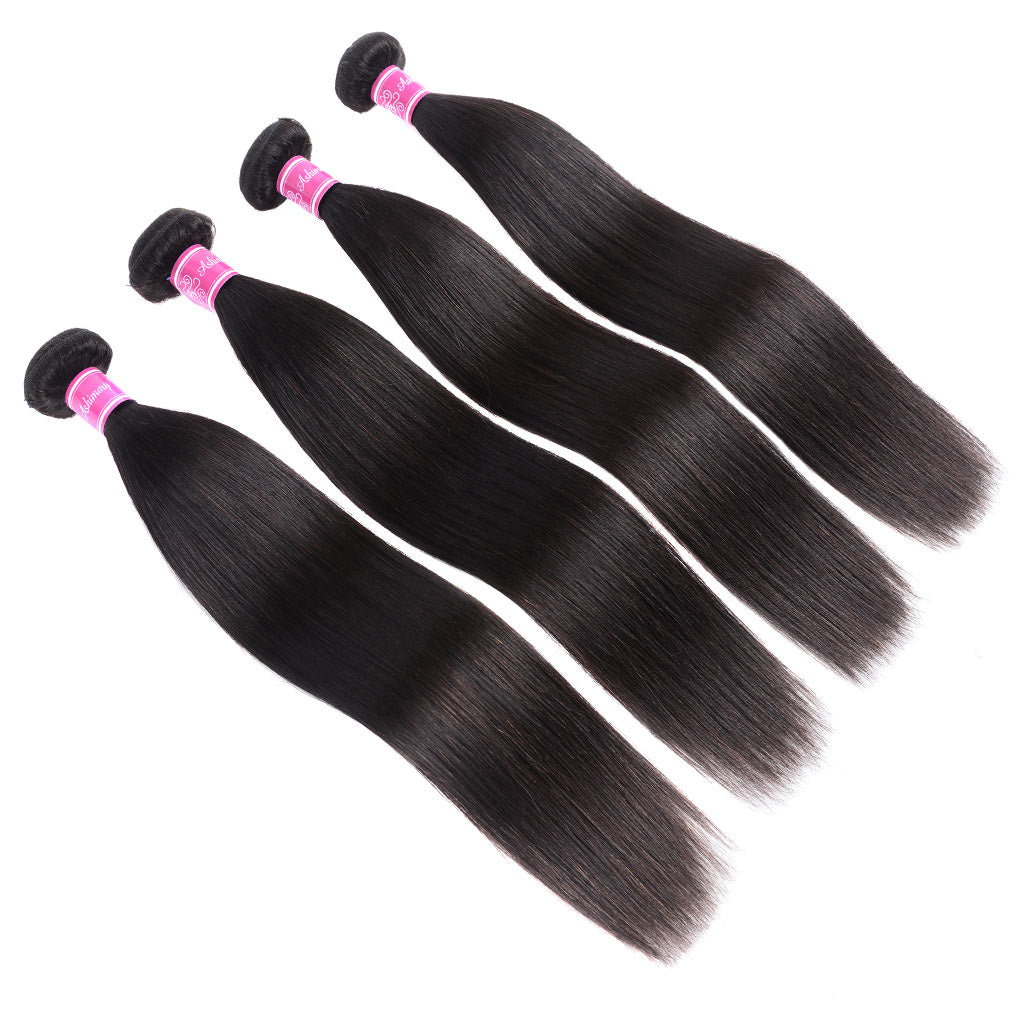 10A Straight Brazilian Human Hair Bundles Virgin Hair Natural Color - Image 2