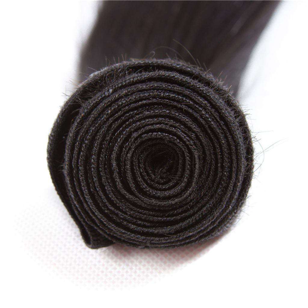 10A Straight Hair 4 Bundles With Closure Natural Color Brazilian Virgin Hair - Image 3