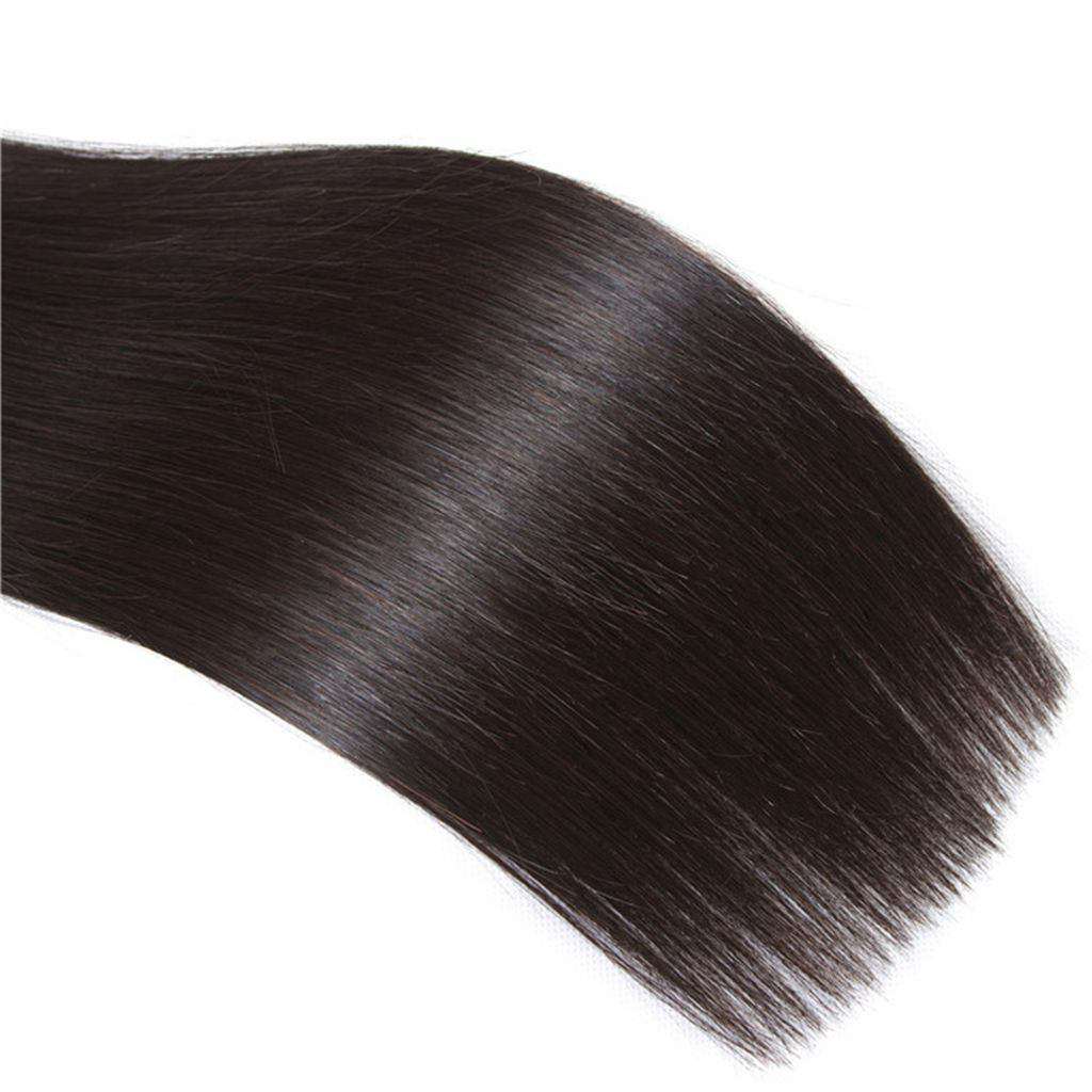10A Straight Hair 4 Bundles With Closure Natural Color Brazilian Virgin Hair - Image 5