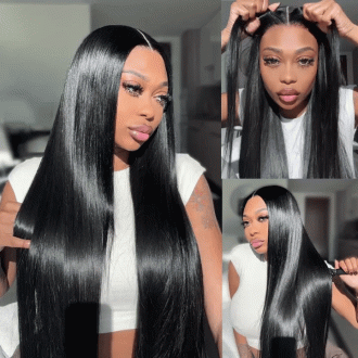 Ready to Wear Straight Out of the Box Glueless HD Transparent Lace Closure Wig with Pre Cut Lace & Bleached Knots