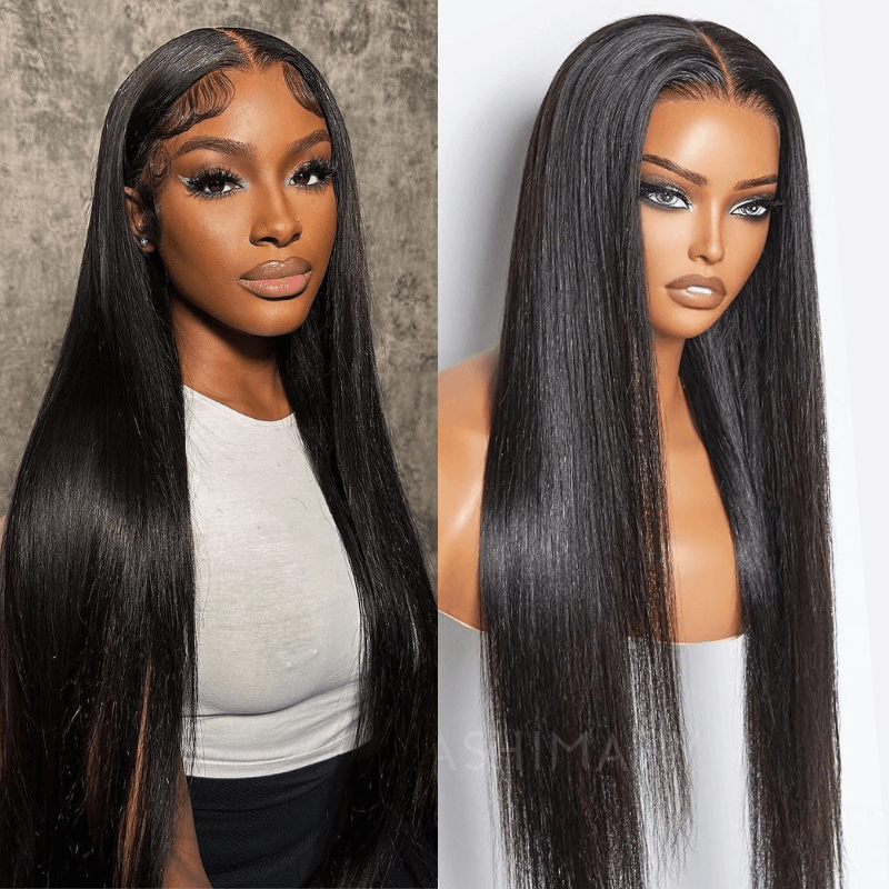 Ashimary Pull Go 13x6 Full Glueless Wig Transparent Lace Front Wig Straight Brazilian Human Hair - Image 4