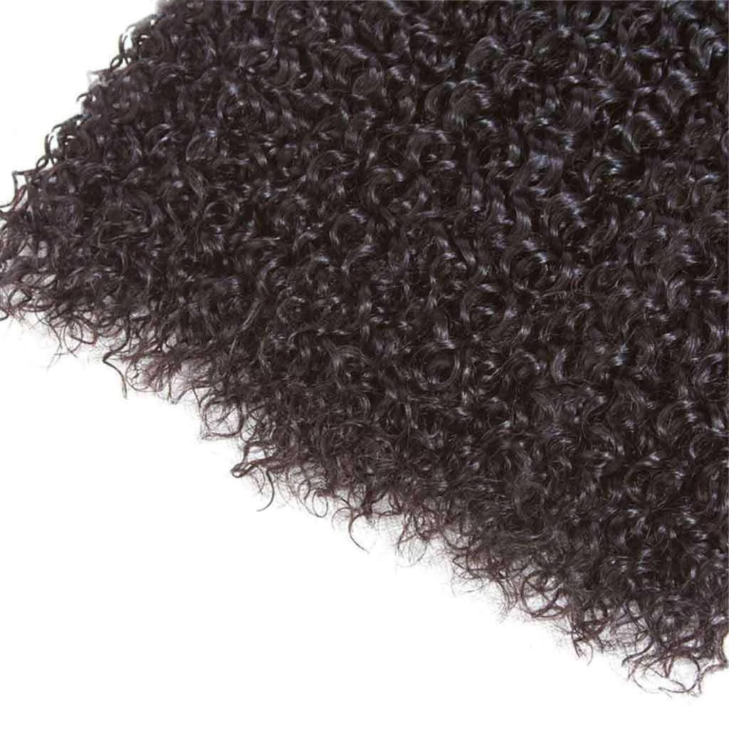 9A Kinky Curly Hair 3 Bundles with Closure Human Hair Natural Color - Image 4