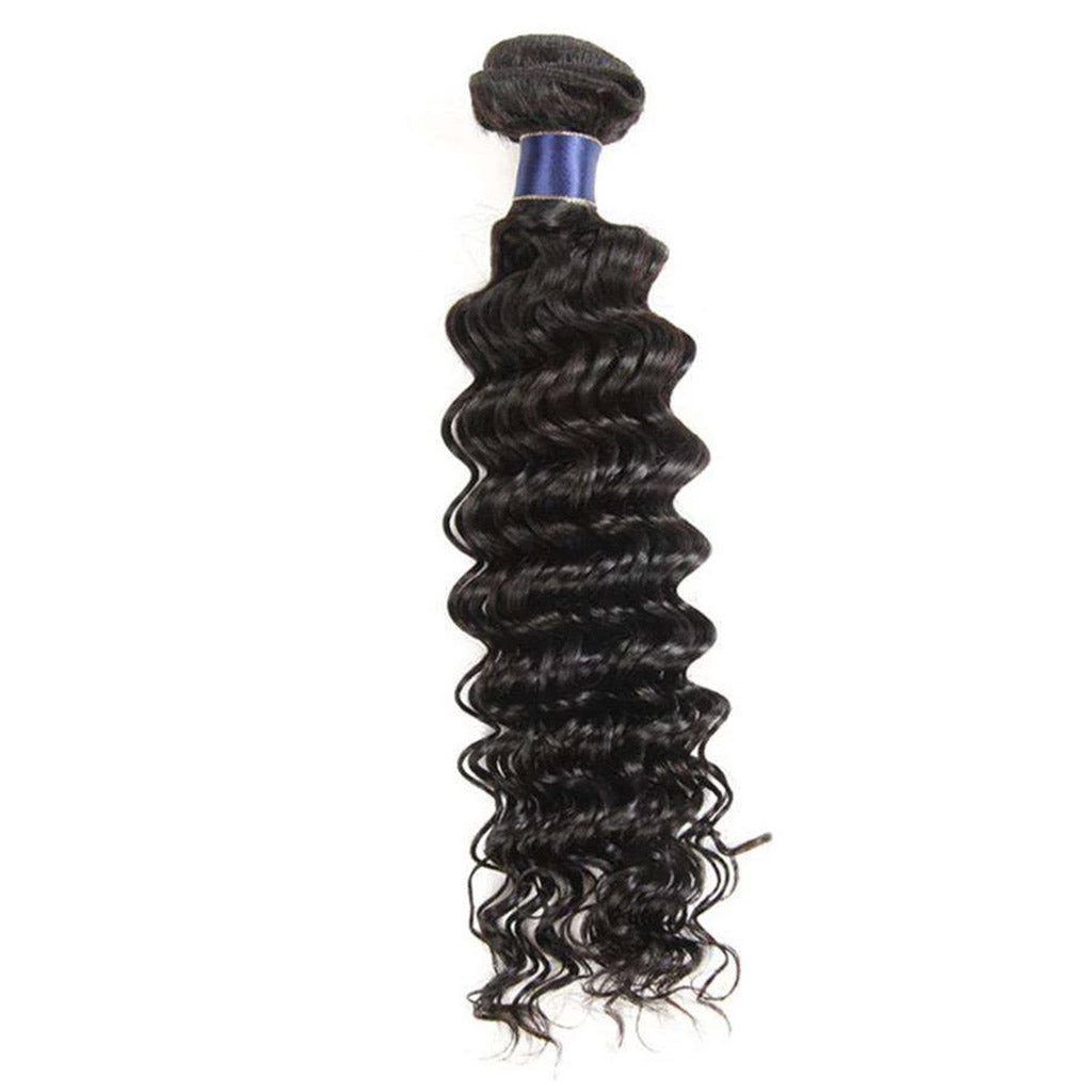 3 Bundles 10A Deep Wave Human Hair Bundles Natural Color - Image 2