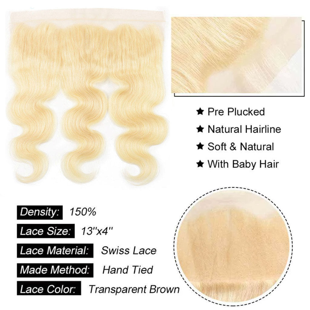 613 Blonde Body Wave Hair Lace Frontal Closure 13x4Inchs 100% Human Hair - Image 2
