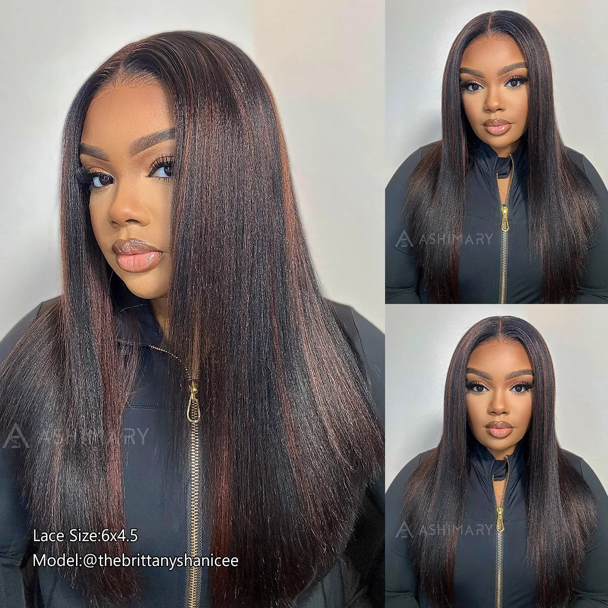Highlight Yaki Straight Bob 13x4 Lace FrontalPre Everthing 6x4.5 / 4x4 Lace Clsoure Human Hair Wig - Image 6